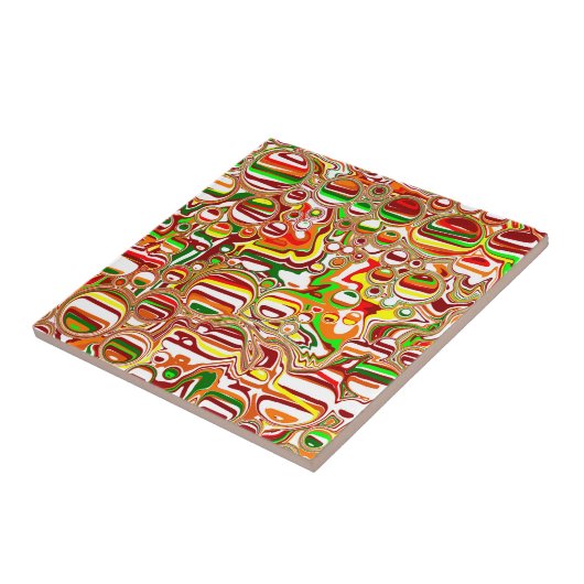 Retro-Blasen Digitale Kunst Fliese (Seite)