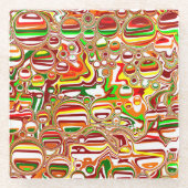 Retro-Blasen Digitale Kunst Glasuntersetzer (Vorderseite)