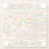 Retro-Blasen Digitale Kunst Glasuntersetzer (Rückseite)