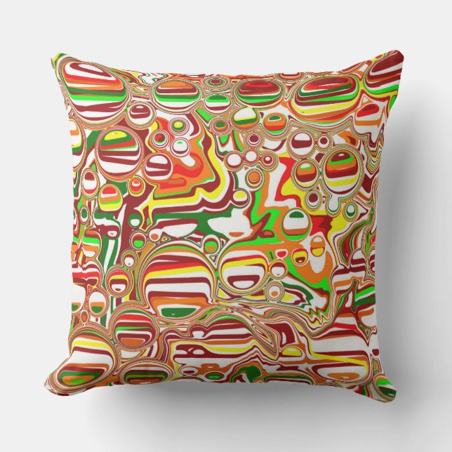 Retro-Blasen Digitale Kunst Kissen (Vorderseite)