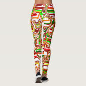 Retro-Blasen Digitale Kunst Leggings (Rückseite)