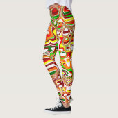 Retro-Blasen Digitale Kunst Leggings (Links)