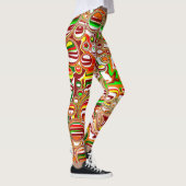 Retro-Blasen Digitale Kunst Leggings (Rechts)