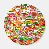 Retro-Blasen Digitale Kunst Magnet (Vorne)