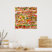 Retro-Blasen Digitale Kunst Poster (Küche)