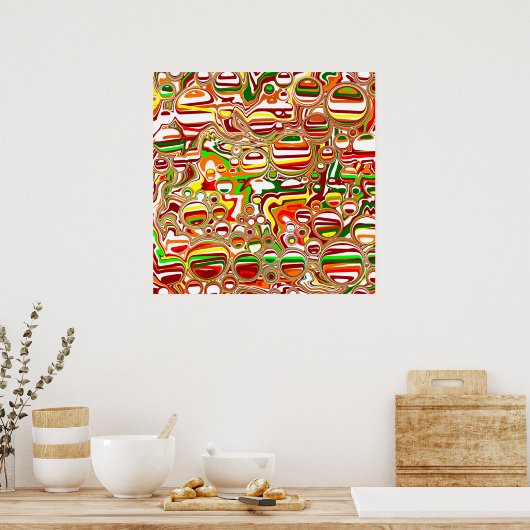 Retro-Blasen Digitale Kunst Poster (Küche)