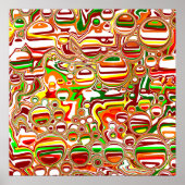 Retro-Blasen Digitale Kunst Poster (Vorne)