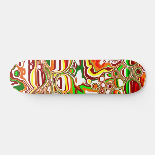 Retro-Blasen Digitale Kunst Skateboard (Horizontal)
