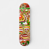 Retro-Blasen Digitale Kunst Skateboard (Vorne)