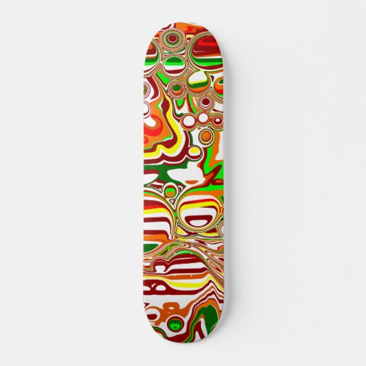 Retro-Blasen Digitale Kunst Skateboard (Vorne)