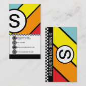 retro Blasen-Karos Visitenkarte (Vorne/Hinten)