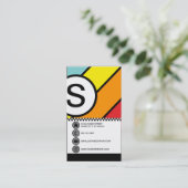 retro Blasen-Karos Visitenkarte (Stehend Vorderseite)