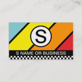 retro Blasen-Karos Visitenkarte (Rückseite)