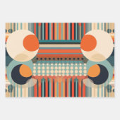Retro-Blasen Kreise und Streifen 338 Geschenkpapier Set (Vorderseite 3)