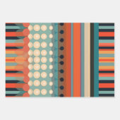 Retro-Blasen Kreise und Streifen 338 Geschenkpapier Set (Vorderseite 2)