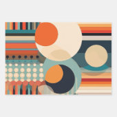 Retro-Blasen Kreise und Streifen 338 Geschenkpapier Set (Vorderseite)