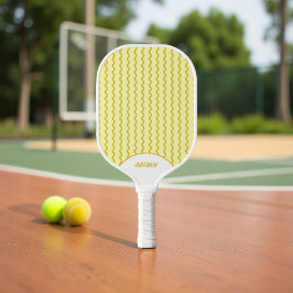Retro Blassgelber 70er und Inspirierte Streifen de Pickleball Schläger