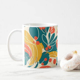 Retro-Blatt- und Beeren-Botanische Kunst Kaffeetasse