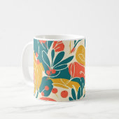 Retro-Blatt- und Beeren-Botanische Kunst Kaffeetasse (Vorderseite Links)