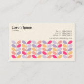 Retro-Blätter 01 - (Creme) Visitenkarte (Rückseite)