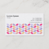 Retro-Blätter 01 - (Perle) Visitenkarte (Rückseite)