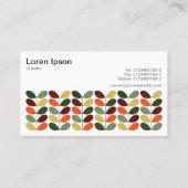 Retro-Blätter 02 (Creme) Visitenkarte (Rückseite)