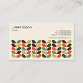 Retro-Blätter 02 (Creme) Visitenkarte (Rückseite)