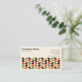 Retro-Blätter 02 (Creme) Visitenkarte (Stehend Vorderseite)