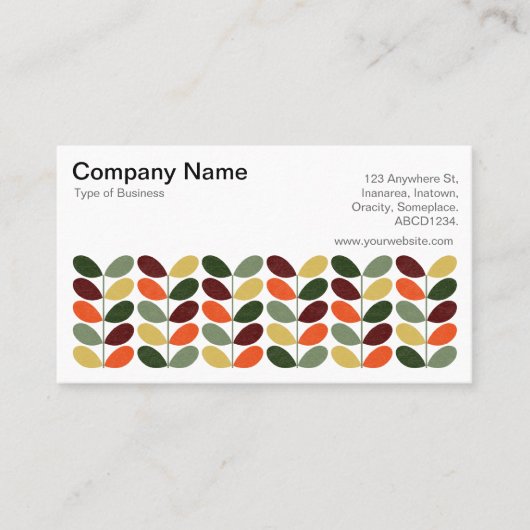 Retro-Blätter 02 (Creme) Visitenkarte (Vorderseite)