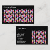 Retro-Blätter II 01 - Schwarz Visitenkarte (Vorne/Hinten)