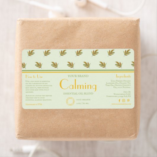 Retro-Blätter Kosmetika DIY Dropper Flasche Etiket (Insitu)