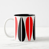 Retro-Blätter - Rot und Schwarz Zweifarbige Tasse (Links)