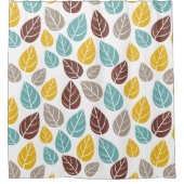 retro Blättermuster-Herbstfarben-Duschvorhang Duschvorhang (Vorderseite)