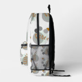 Retro-Blattmuster Bedruckter Rucksack (Rechts)
