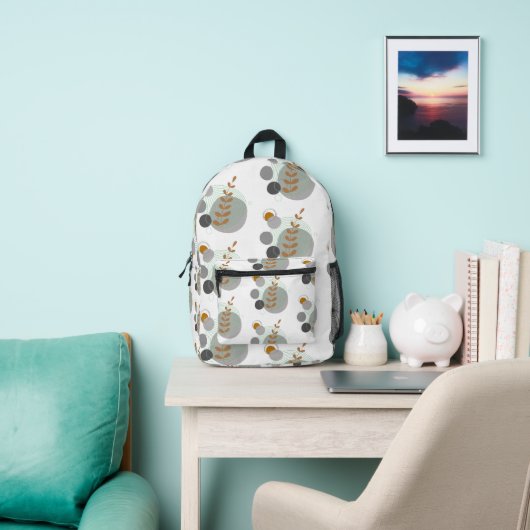 Retro-Blattmuster Bedruckter Rucksack (InSitu)