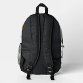 Retro-Blattmuster Bedruckter Rucksack (Rückseite)