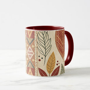 Retro-Blattmuster-Künstlerische Gestaltung Kaffeet Tasse