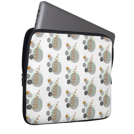 Retro-Blattmuster Laptopschutzhülle (Vorne Rechts)