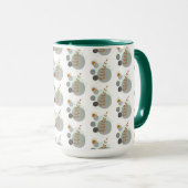 Retro-Blattmuster Tasse (VorderseiteRechts)