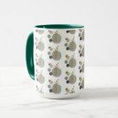 Retro-Blattmuster Tasse (Vorderseite Links)