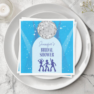 Retro Blau 70er Disco Tanzkönigin Brautparty Serviette