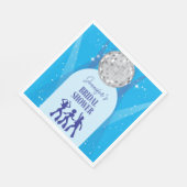 Retro Blau 70er Disco Tanzkönigin Brautparty Serviette (Ecke)