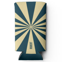 Retro Blau &Beige Streifen  Skript Minimalistische