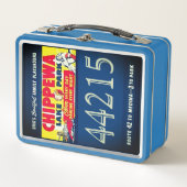 Retro Blau Chippewa Lake Park Metall Lunchbox (Vorderseite)