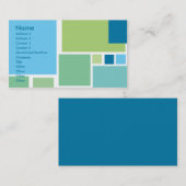 Retro Blau deckt Visitenkarte mit Ziegeln (Vorne/Hinten)