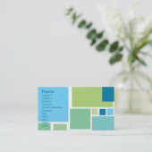 Retro Blau deckt Visitenkarte mit Ziegeln (Stehend Vorderseite)