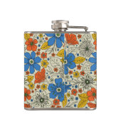 Retro Blau, Gelb und Orangen Flachmann (Rückseite)