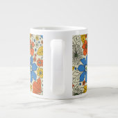 Retro Blau, Gelb und Orangen Jumbo-Tasse (Rückseite)