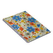 Retro Blau, Gelb und Orangen Notizblock (Rechte Seite)