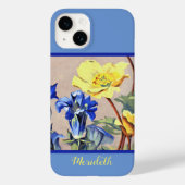 Retro Blau Gelbe Alpenwelten Botanische Kunst Case-Mate iPhone Hülle (Rückseite)